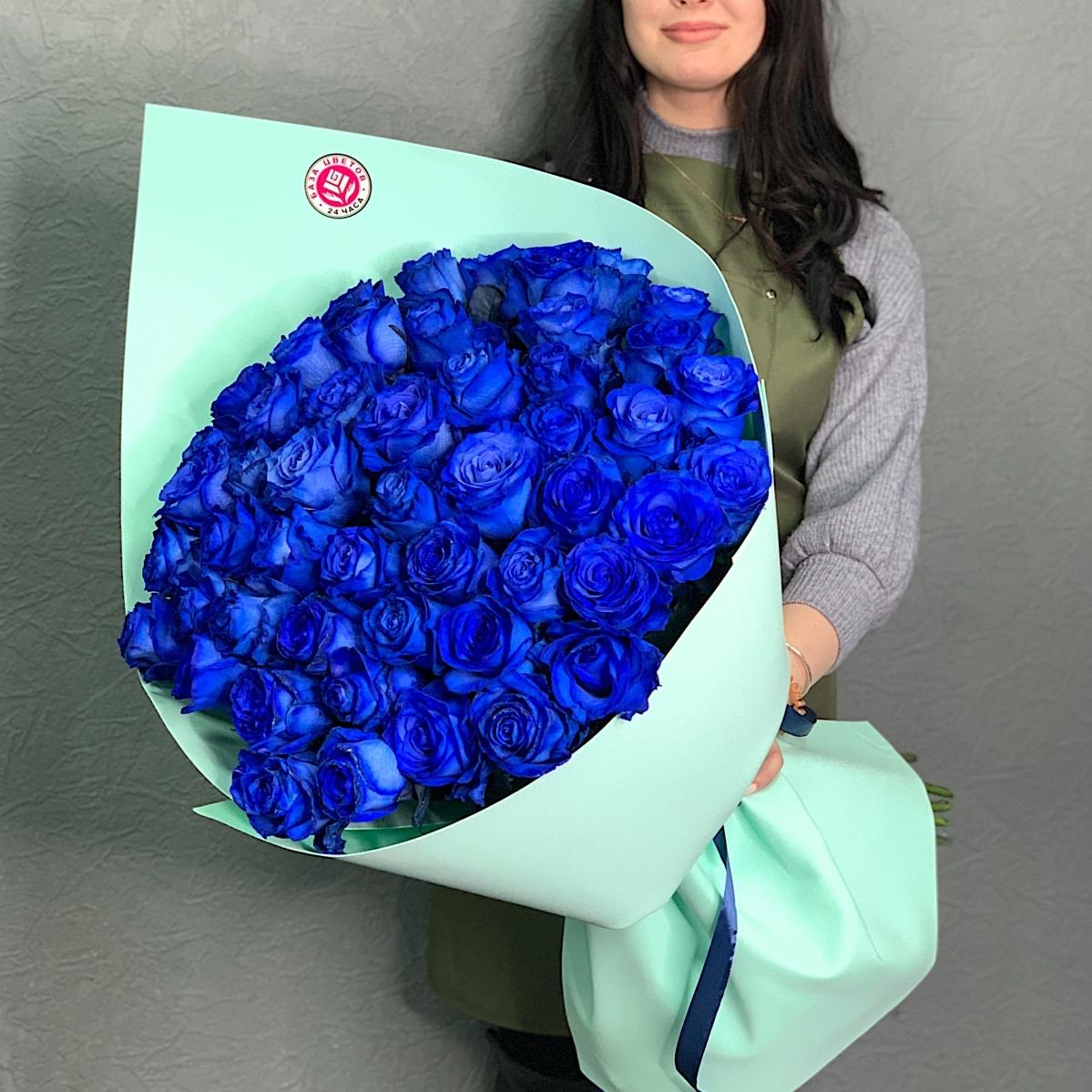Синяя эквадорская роза 70 см