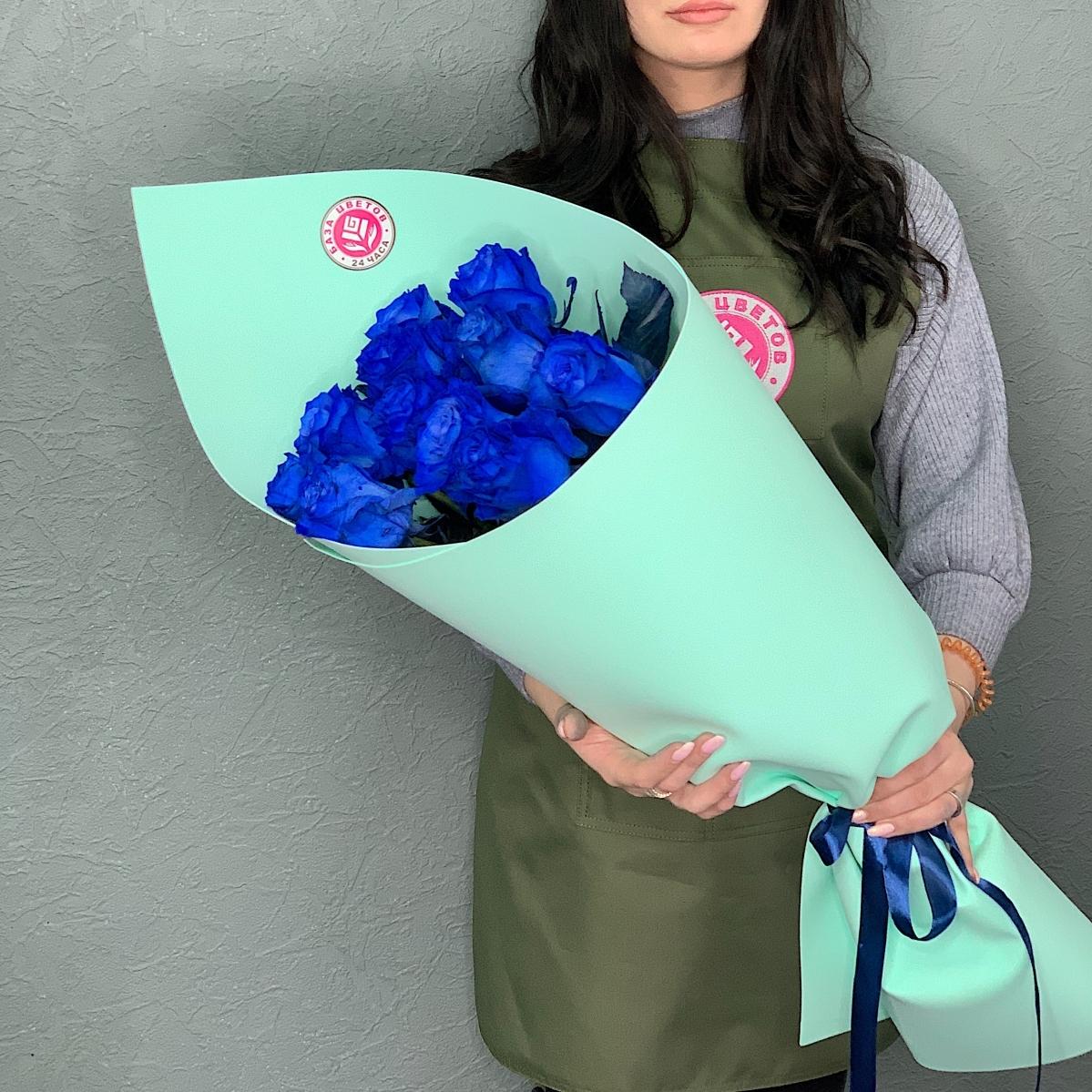 Синяя эквадорская роза 70 см